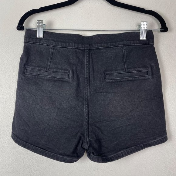 Express Woman's Sz 2 Shortie High Rise Exposed Button Fly High Rise Denim Shorts - Picture 7 of 8